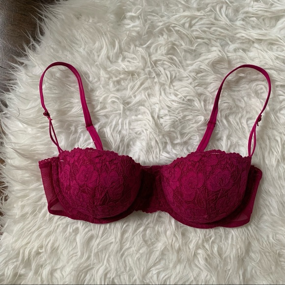 pink fuchsia lace Balconet bra by Maidenform, Sz 36C - Picture 12 of 13